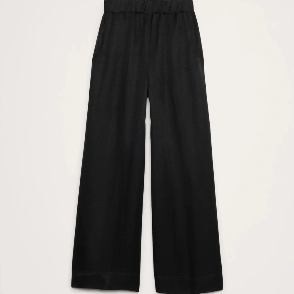 Banana Republic High-Rise Wide-Leg Linen Blend Pull On pant | Size Medium |